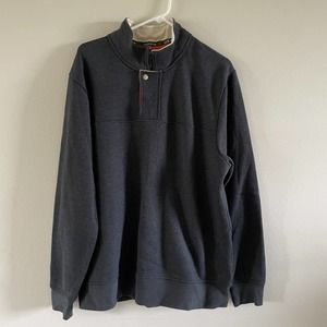 Orvis Sweatshirt Mens Large Gray Zip Snap Collar Pullover‎ Long Sleeve Outdoors